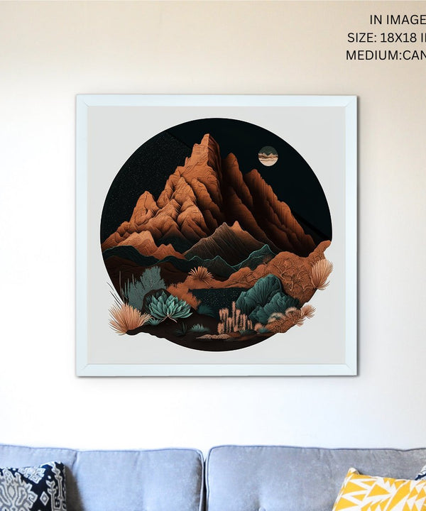 Sowpeace's Handcrafted Bohemian Mountain Abstract Art – Premium Framed Wall Decor Inspired by Indian Artforms — image 5