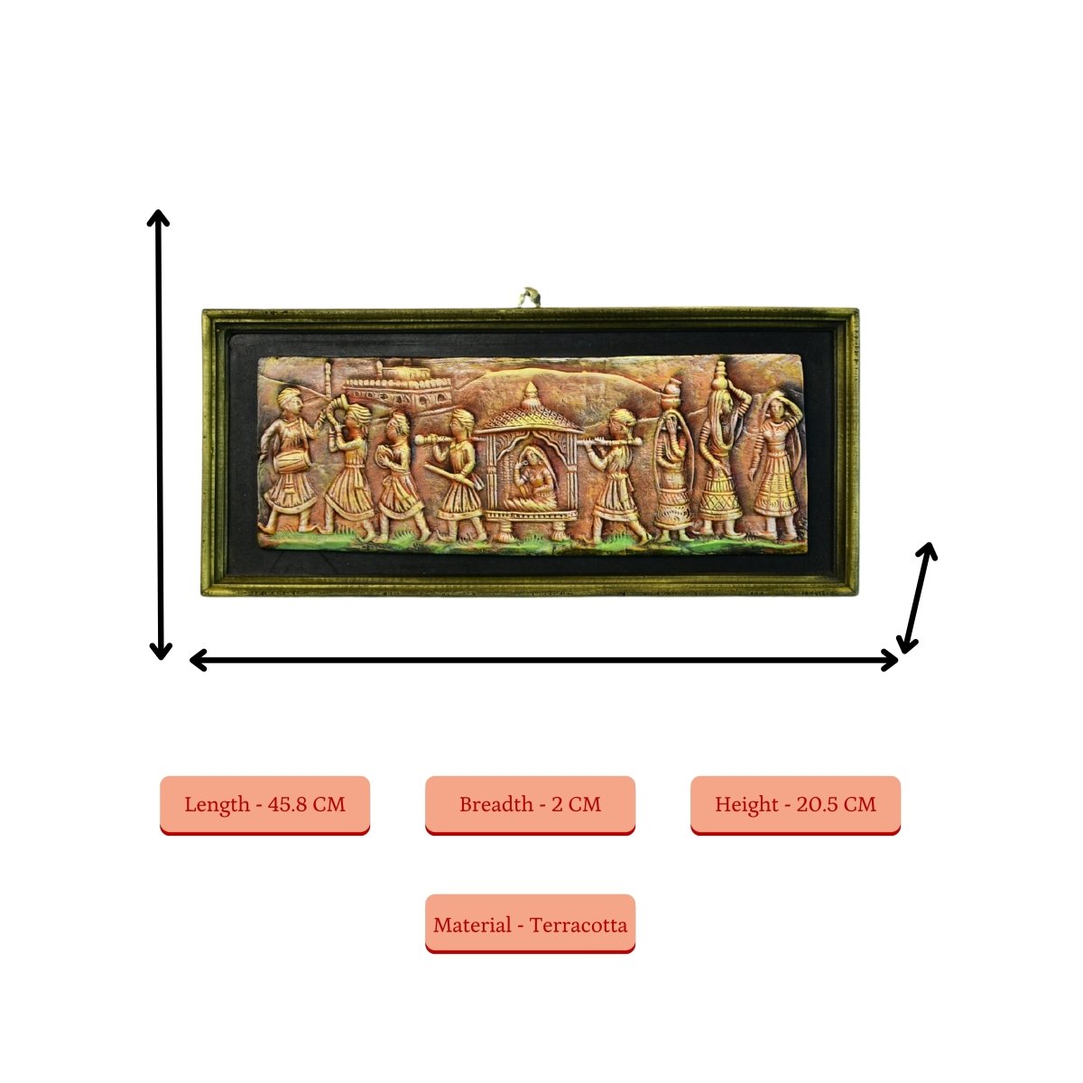 Artisan Terracotta Palki Women Wall Art: Home Decor - Sowpeace - Terracotta - Terracotta Wall Art