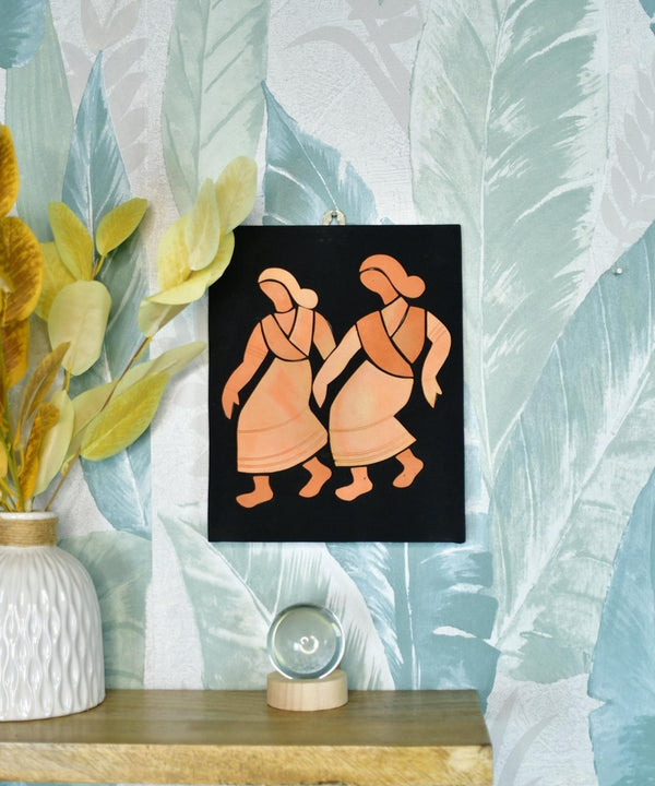 Artisan Terracotta Tribal Dance: Unique Home Decor — main view