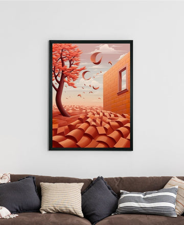 Sowpeace's Handcrafted 3D Autumn Windy Days Art – Premium Indian-Inspired Canvas Print for Stylish Home Decor — alternate view