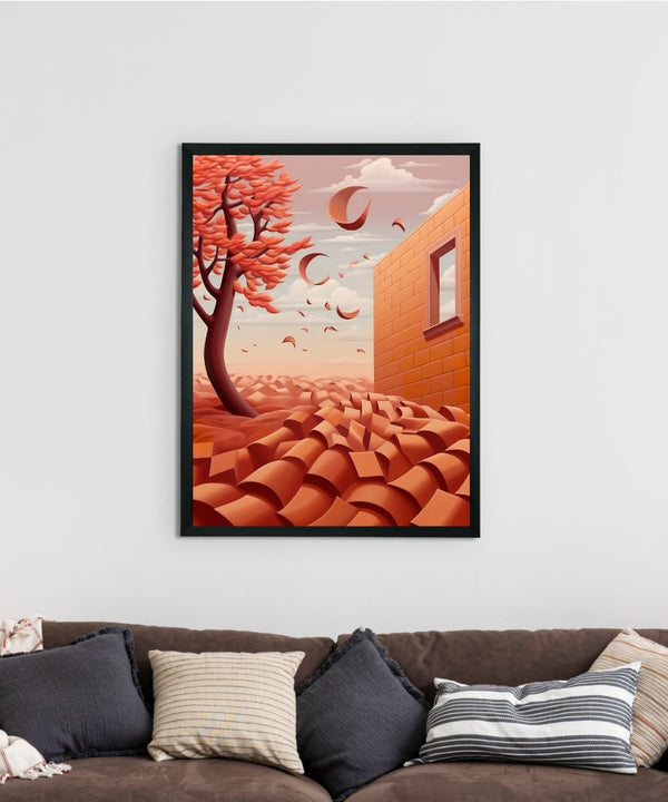 Sowpeace's Handcrafted 3D Autumn Windy Days Art – Premium Indian-Inspired Canvas Print for Stylish Home Decor — image 2
