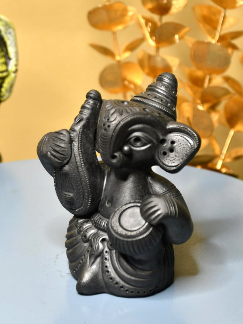 Black Ganesh Sitar & Tabla Ensemble Artisan Home Decor – view 3