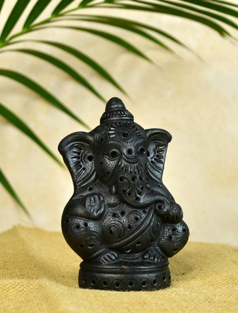 Black Terracotta Ganesh: Dafli Tabletop Decor – view 7