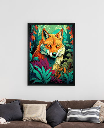 Sowpeace Harmony: Find Your Handcrafted Abstract Wolf – Premium Indian-Inspired Canvas Art for Contemporary Home Decoration — alternate view
