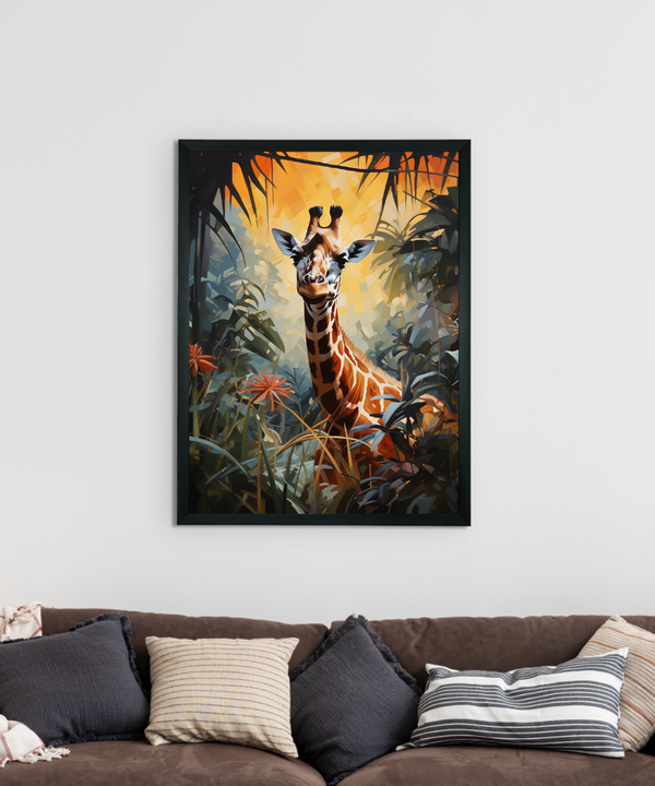 Sowpeace Harmony: Find Your Handcrafted Abstract Giraffe – Premium Indian-Inspired Canvas Art for Modern Home Decor — image 2
