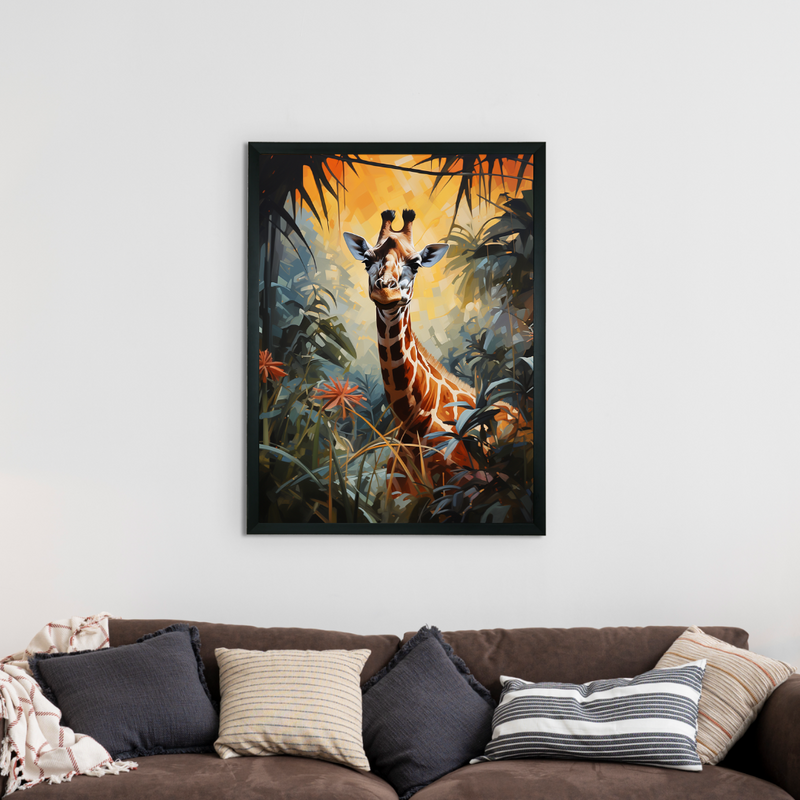 Sowpeace Harmony: Find Your Handcrafted Abstract Giraffe – Premium Indian-Inspired Canvas Art for Modern Home Decor – view 2