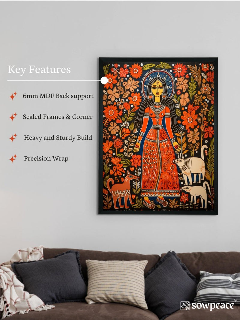 Blooming Soul: Sowpeace Handcrafted Abstract Canvas – Premium Indian-Inspired Art for Stylish and Contemporary Decor – view 6