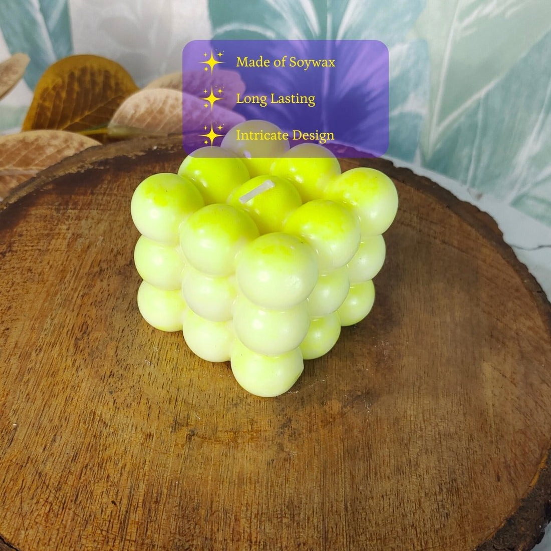 Bubble Neon Soywax Candle – Vegan, Hand - Poured, Long - Lasting Decorative Gift - Sowpeace - 