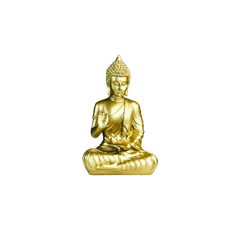 Buddha Figurine with Lotus | Sowpeace Indian Home Decor - Unique Artisan Craft – view 7