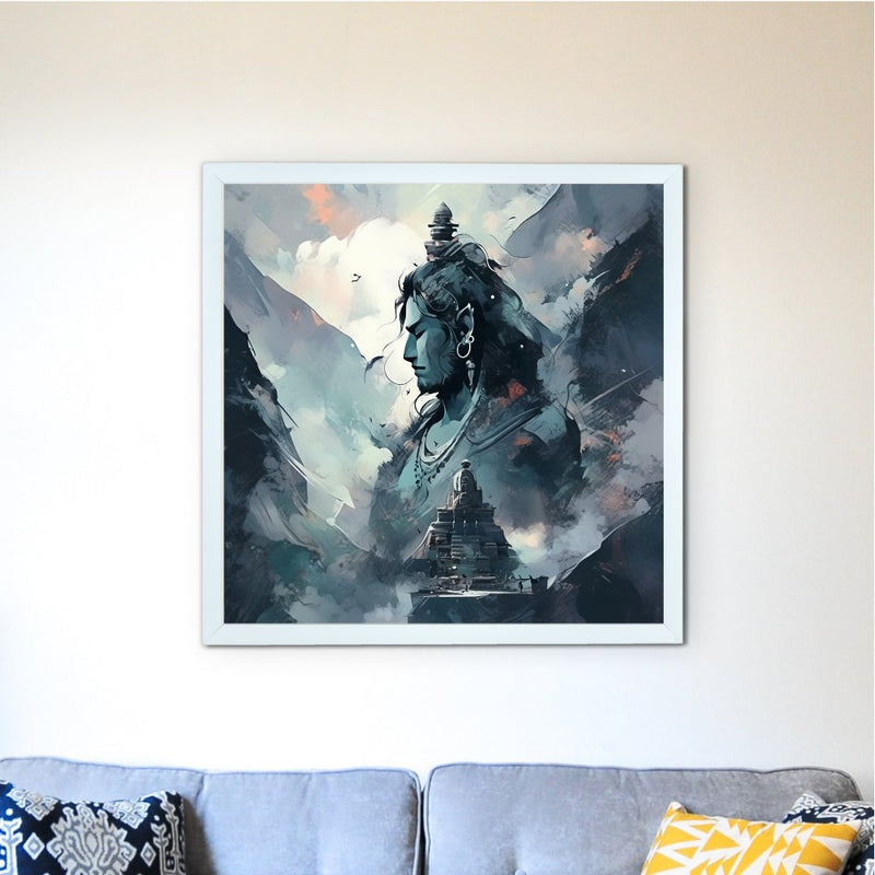 Sowpeace's Handcrafted Masterpiece Lord Shiva Art – Premium Indian-Inspired Canvas Wall Print for Spiritual and Elegant Home Decor – view 1