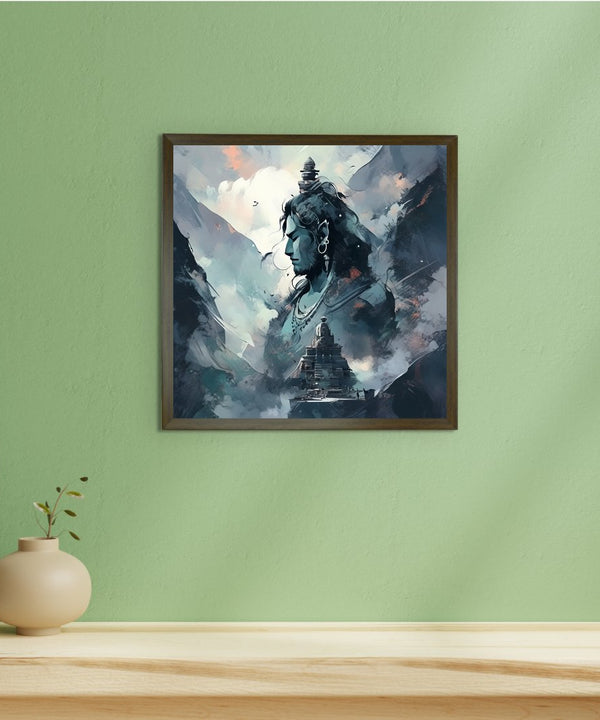 Sowpeace's Handcrafted Masterpiece Lord Shiva Art – Premium Indian-Inspired Canvas Wall Print for Spiritual and Elegant Home Decor — image 3