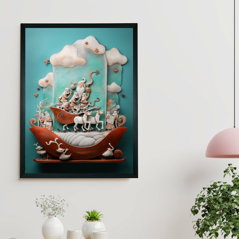 Santa Remixed: Premium Sowpeace Wall Art Prints – Handcrafted Indian-Inspired Canvas for Festive and Modern Home Decor – view 2