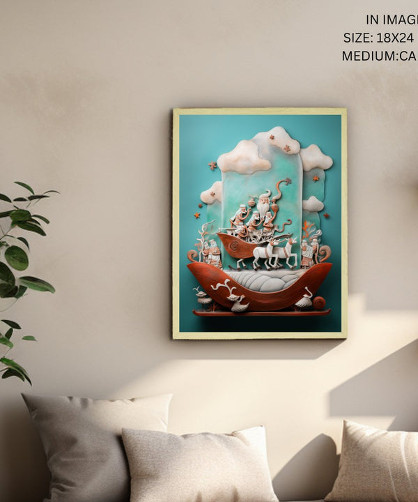 Santa Remixed: Premium Sowpeace Wall Art Prints – Handcrafted Indian-Inspired Canvas for Festive and Modern Home Decor — image 5