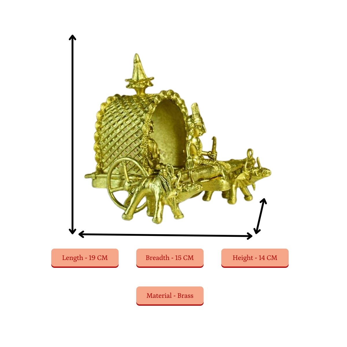 Dhokra art Brass Decor Cow Cart - Dhokra - Sowpeace - Animal - Dokra