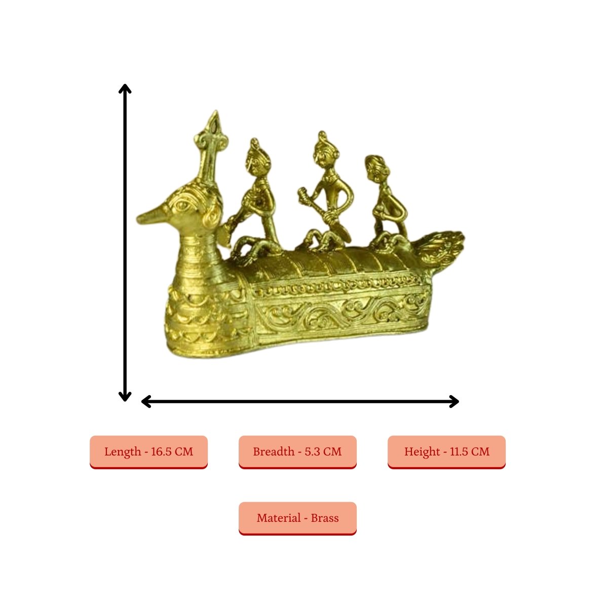Dhokra Boat: Artisan Brass Tabletop Decor of Ancient Times. - Dhokra - Sowpeace - Dhokra tabletop - Dokra