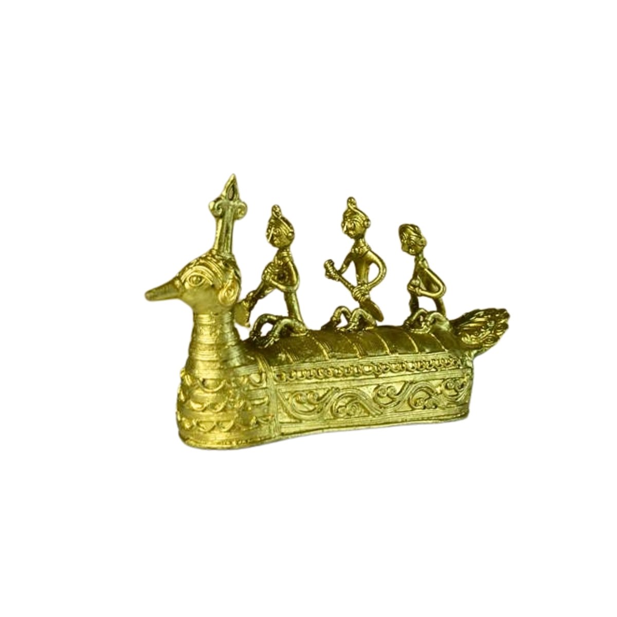 Dhokra Boat: Artisan Brass Tabletop Decor of Ancient Times. - Dhokra - Sowpeace - Dhokra tabletop - Dokra
