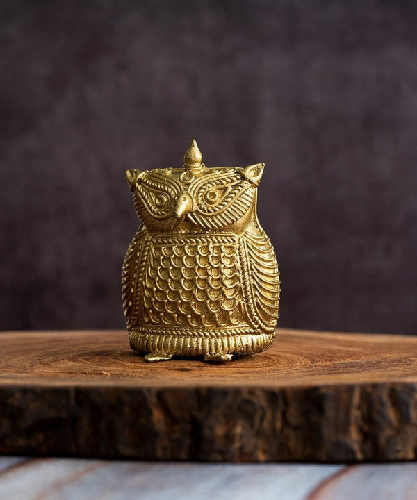 Dhokra Owl Brass Tabletop: Artisan Home Decor Masterpiece — image 5