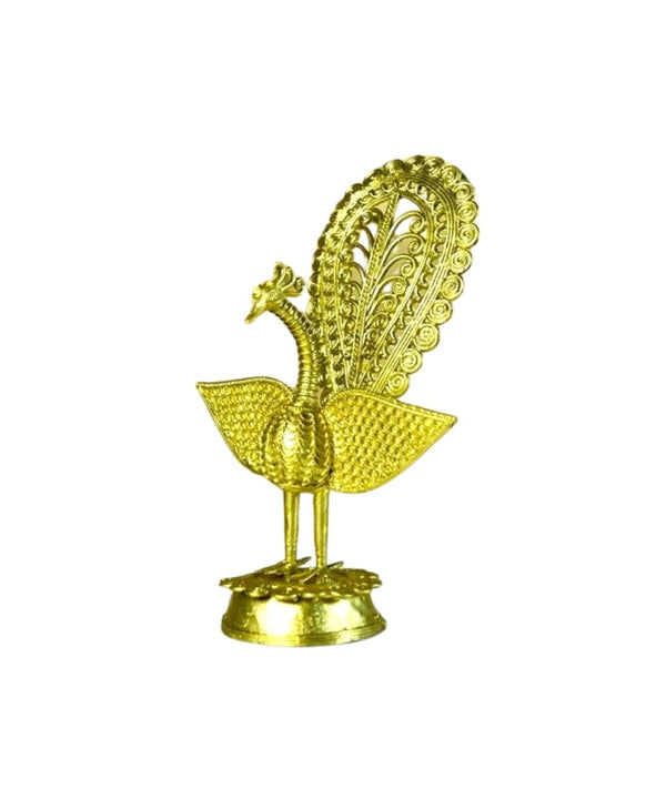 Dhokra Peacock: Artisan Brass Tabletop Elegance — image 7