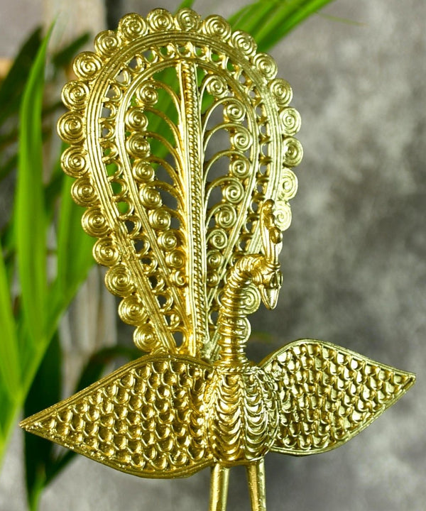Dhokra Peacock: Artisan Brass Tabletop Elegance — image 6