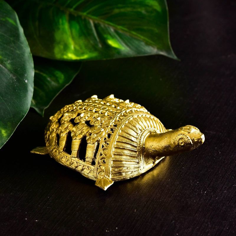 Dhokra Tortoise: Artisan Brass Home Decor – view 5