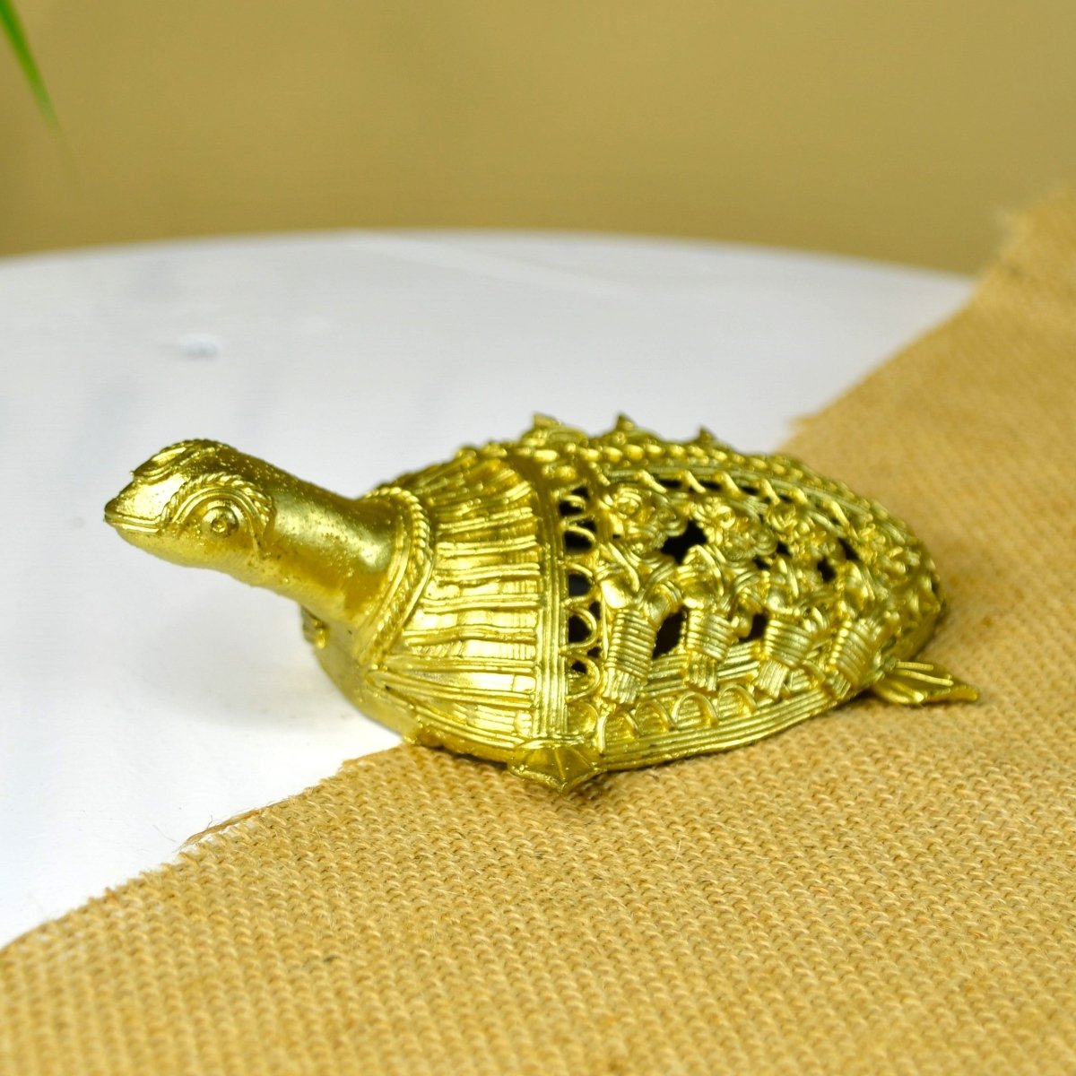 Dhokra Tortoise: Artisan Brass Home Decor - Dhokra - Sowpeace - Animal - Dokra