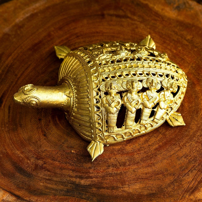 Dhokra Tortoise: Artisan Brass Home Decor – view 2