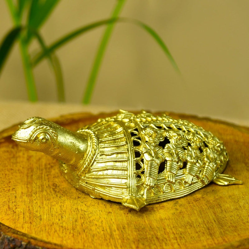 Dhokra Tortoise: Artisan Brass Home Decor – view 1