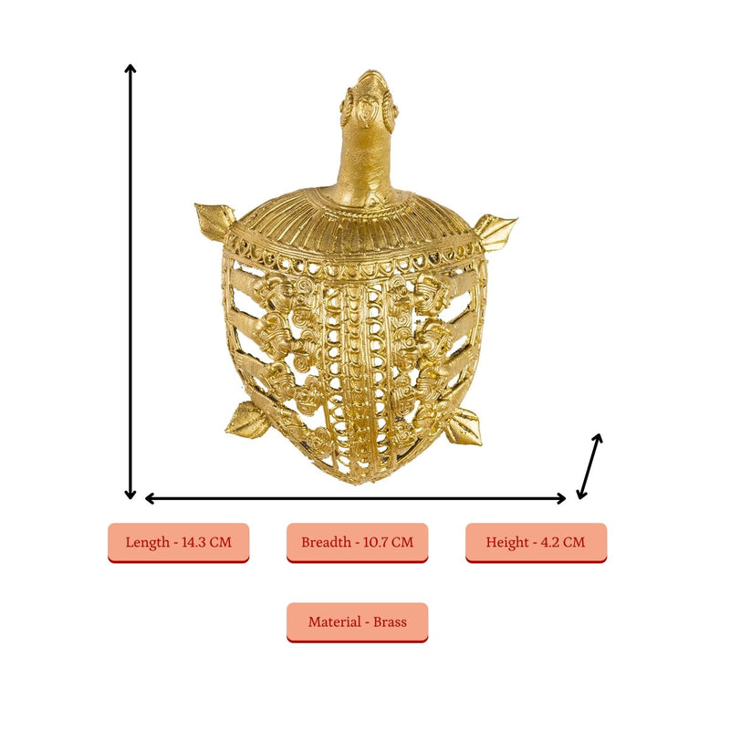 Dhokra Tortoise: Artisan Brass Home Decor – view 4