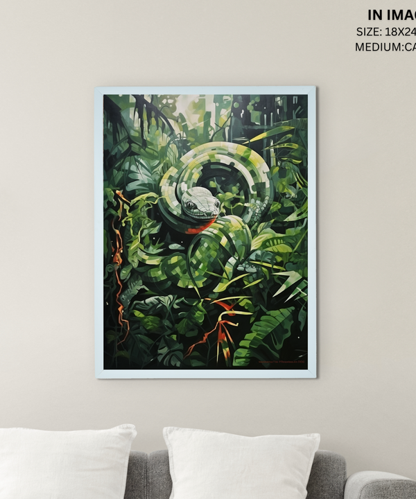 Sowpeace Harmony: Find Your Handcrafted Abstract Snake – Premium Indian-Inspired Canvas Art for Contemporary Home Decoration — image 5