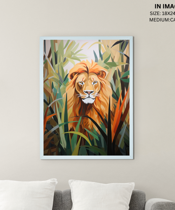 Sowpeace Harmony: Find Your Handcrafted Abstract Lion – Premium Indian-Inspired Canvas Art for Modern Home Decoration — image 5