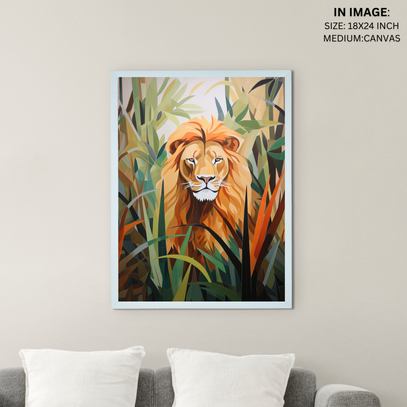 Sowpeace Harmony: Find Your Handcrafted Abstract Lion – Premium Indian-Inspired Canvas Art for Modern Home Decoration – view 5