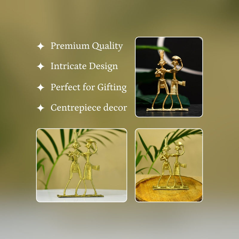 Dokra Couple: Brass Tabletop Artistry Decor – view 3