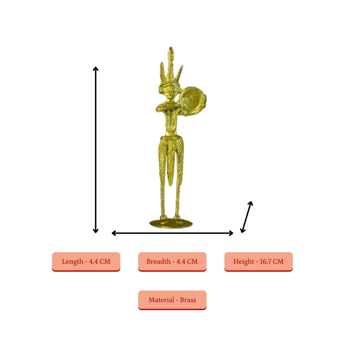 Dokra Drummer: Artisan Brass Tabletop Decor Masterpiece - Dhokra - Sowpeace - Dhokra tabletop - Dokra
