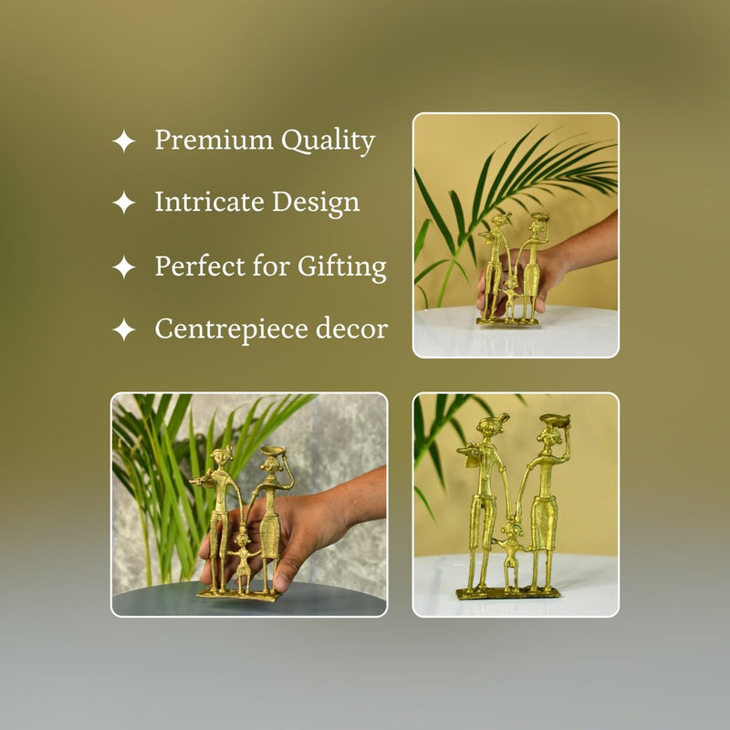Dokra Family T1: Handcrafted Brass Tabletop Decor Masterpiece – view 3