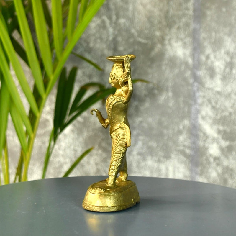 Dokra Farmer Lady: Brass Tabletop Decor Grace – view 1