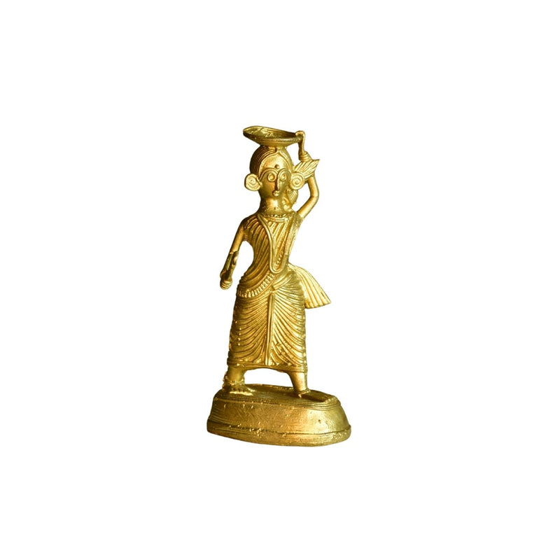 Dokra Farmer Lady: Brass Tabletop Decor Grace – view 7