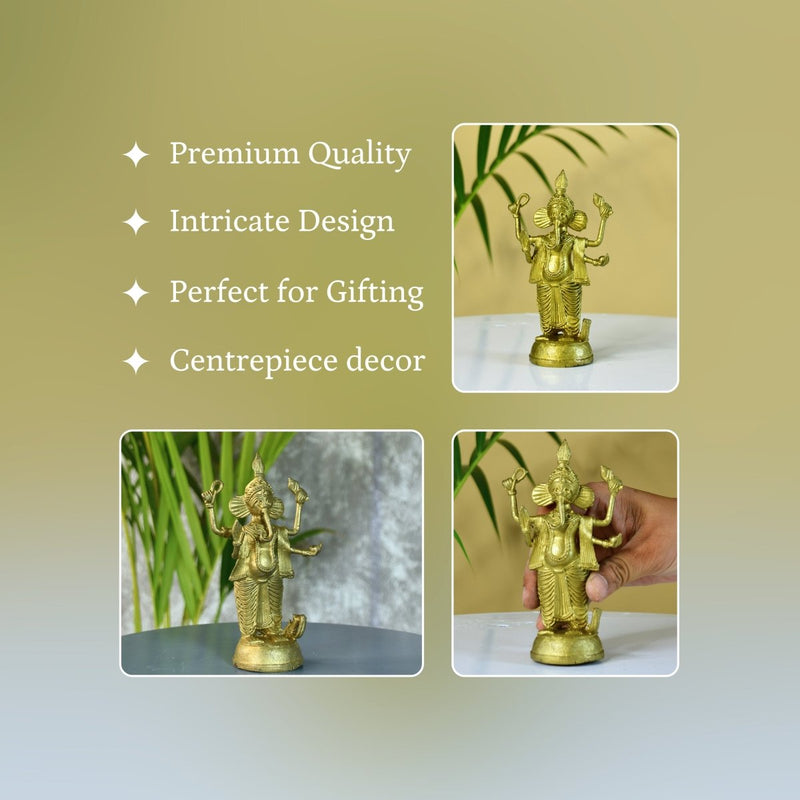 Dokra Ganesh: Brass Tabletop Masterpiece for Unique Home Decor – view 3