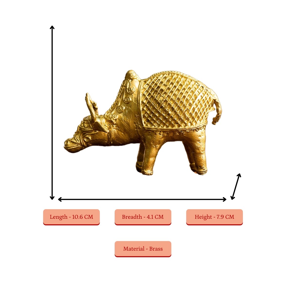 Dokra Ox: Brass Tabletop Masterpiece for Unique Home Decor - Dhokra - Sowpeace - Animal - Dhokra tabletop