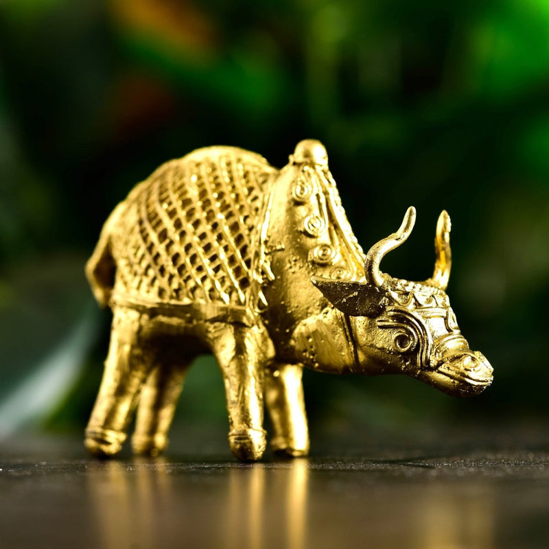 Dokra Ox: Brass Tabletop Masterpiece for Unique Home Decor – view 1