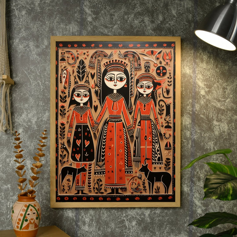 Empowering Generations: Sowpeace Handcrafted Wall Decor – Premium Indian-Inspired Canvas Art for Elegant Home Decoration – view 4