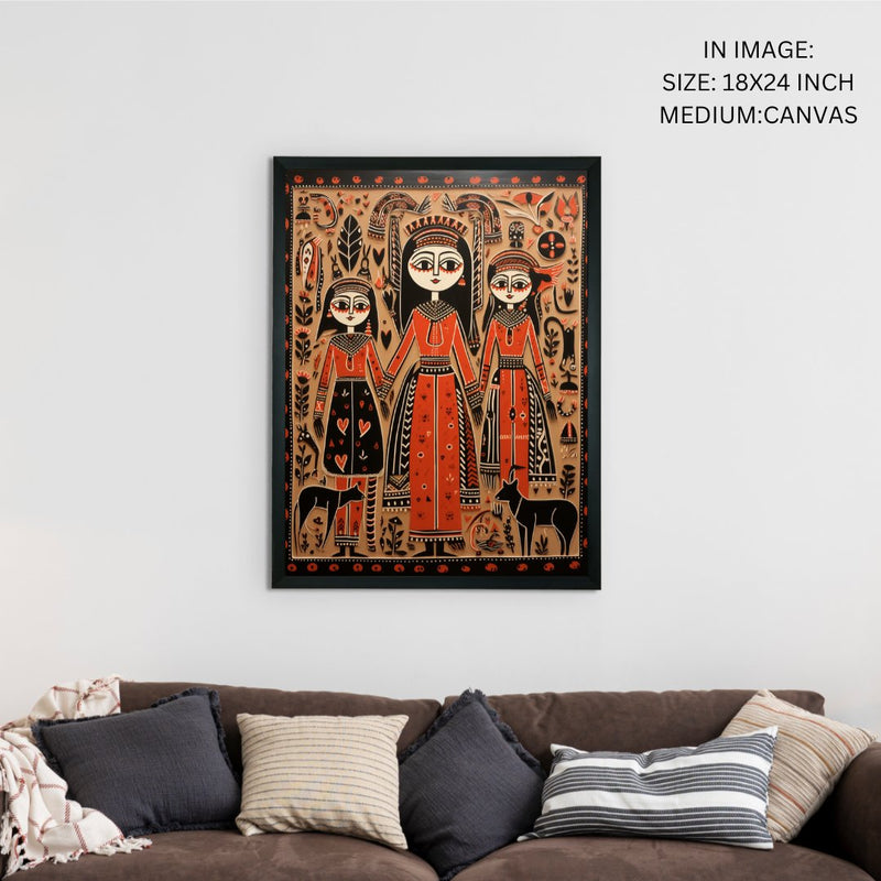 Empowering Generations: Sowpeace Handcrafted Wall Decor – Premium Indian-Inspired Canvas Art for Elegant Home Decoration – view 6
