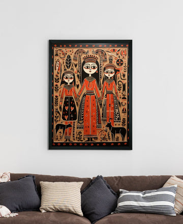 Empowering Generations: Sowpeace Handcrafted Wall Decor – Premium Indian-Inspired Canvas Art for Elegant Home Decoration — alternate view