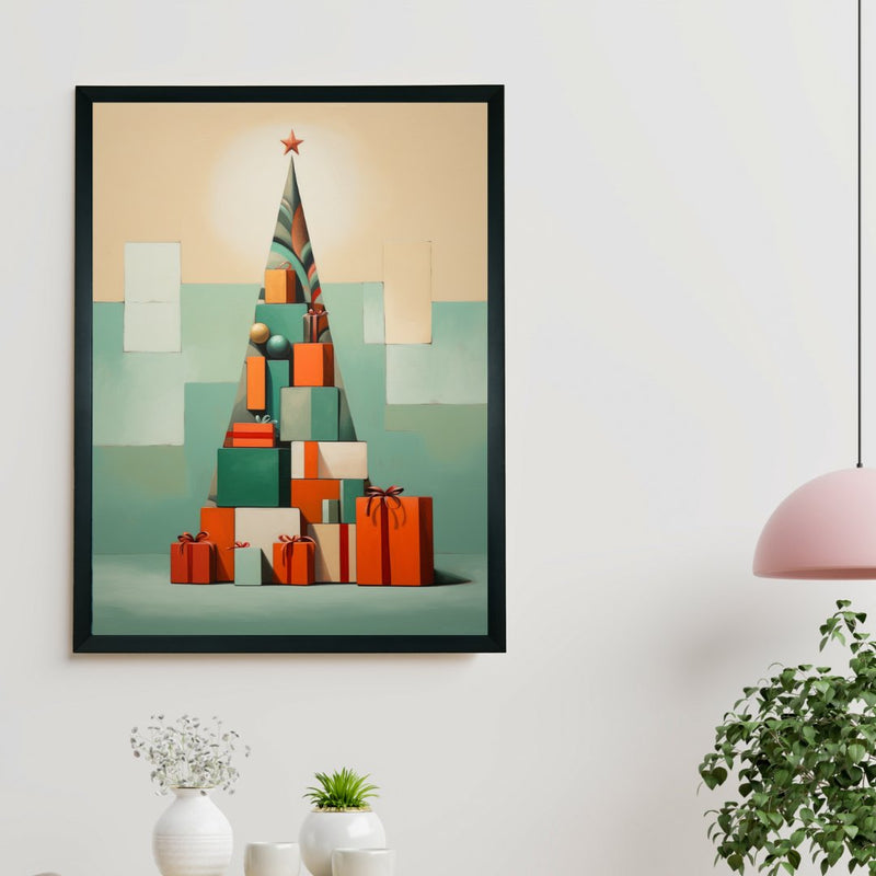 Festive Triangles: Sowpeace's Joyful Handcrafted Wall Art – Premium Indian-Inspired Canvas Prints for Stylish Holiday Decoration – view 2