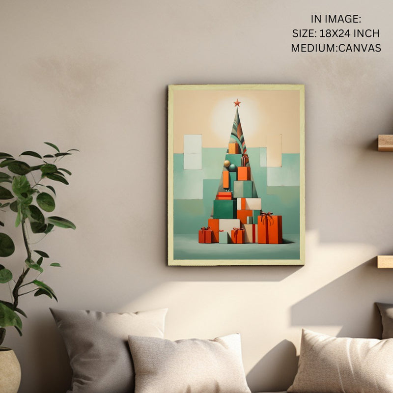 Festive Triangles: Sowpeace's Joyful Handcrafted Wall Art – Premium Indian-Inspired Canvas Prints for Stylish Holiday Decoration – view 6