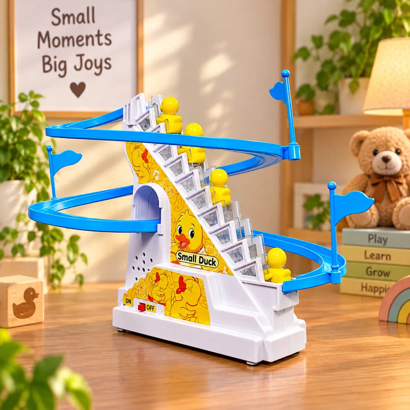 SOWPEACE Duck Slide Toy Set – Automatic Stair Climbing Ducklings with Lights & Music – view 1