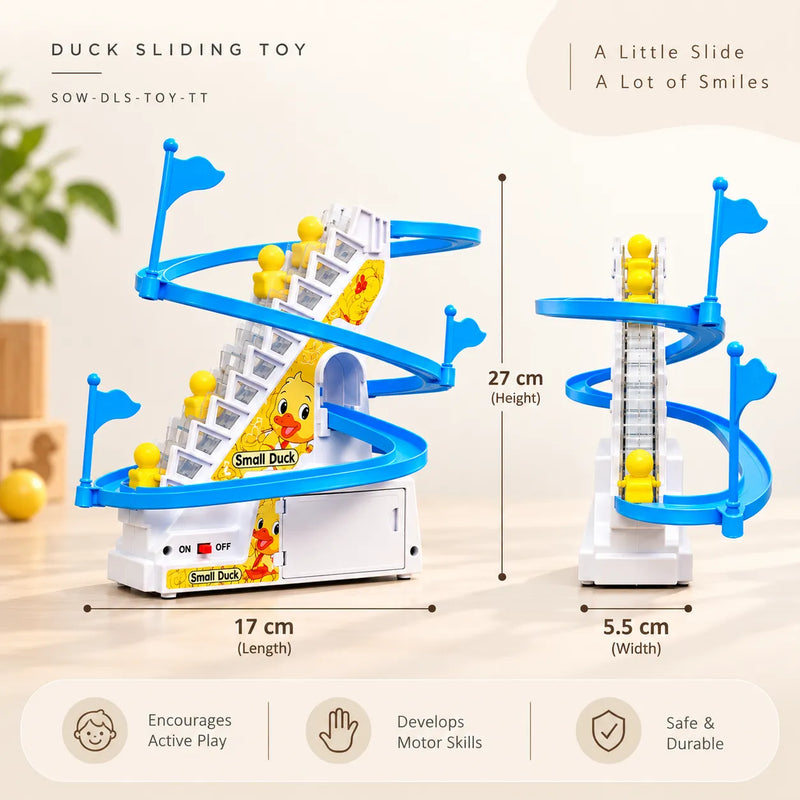 SOWPEACE Duck Slide Toy Set – Automatic Stair Climbing Ducklings with Lights & Music – view 4