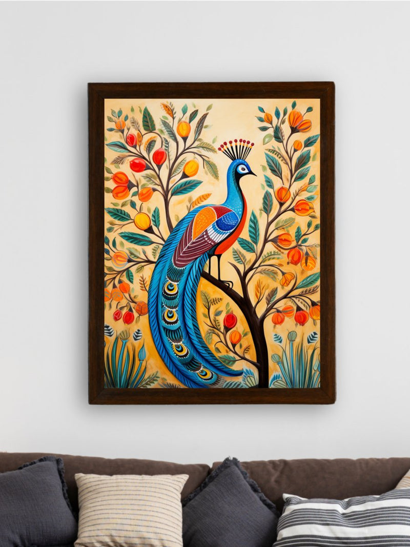 Find Your Paradise: Sowpeace Handcrafted Peacock Canvas – Premium Indian-Inspired Art for Stylish Home Interiors – view 3