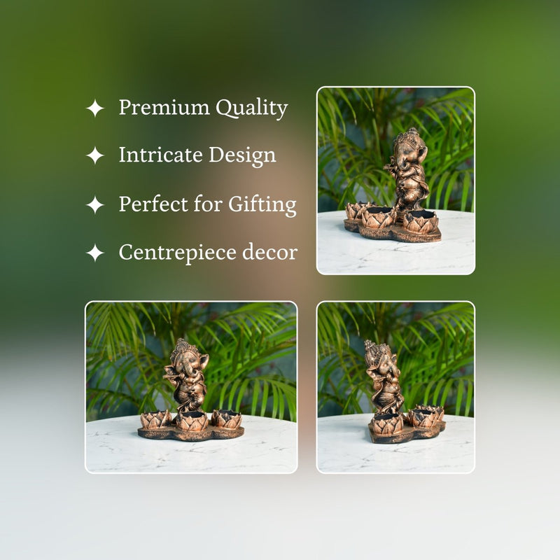 Ganesh Resin Candle Holder by Sowpeace - Artisan Home Decor & Showpiece – view 3