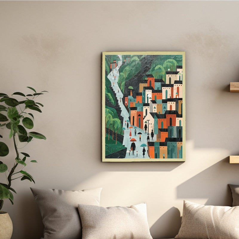 Sowpeace's Handcrafted Nordic Rainy Day Hills Canvas Art – Premium Indian-Inspired Wall Print for Elegant Modern Home Decor – view 4