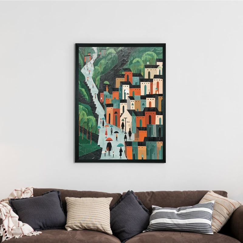Sowpeace's Handcrafted Nordic Rainy Day Hills Canvas Art – Premium Indian-Inspired Wall Print for Elegant Modern Home Decor – view 1